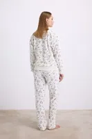 Kadın Yıldız Desenli Tencel Pamuklu Sweatshirt ve Pantolon Takımı Anıl 11592 detay görünüm