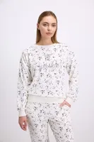 Kadın Yıldız Desenli Tencel Pamuklu Sweatshirt ve Pantolon Takımı Anıl 11592 farklı açı