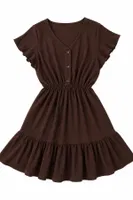 Kahverengi Askılı Elbise Bella Notte E-5545 Kahverengi görsel 4