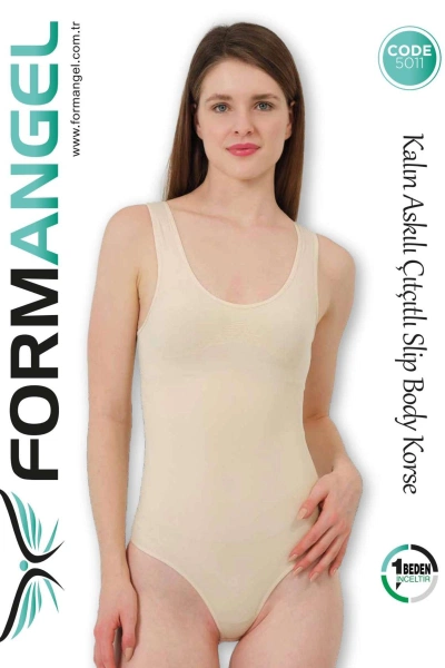 Kalın Askılı Çıtçıtlı Slip Body Korse Form Angel 5011