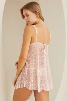 Kaplı Dantelli Beyaz Tül Gecelik NBB 3348 Beyaz farklı açı