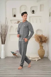 Kareli Süprem Erkek Pijama Takımı Bone Club 5873