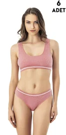 Kaşkorse Pedli Büstiyer Bikini Külot Takım 6'lı Kota 4511