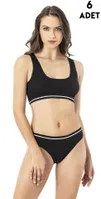 Kaşkorse Pedli Büstiyer Bikini Külot Takım 6'lı Kota 4511 farklı açı