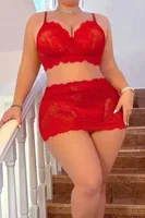 Kırmızı Büyük Beden Dantelli Fantezi Sütyen Takım Real Passione 75002 Kırmızı görsel 6