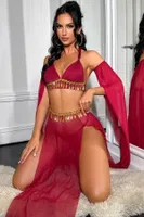 Kırmızı Harem Dansöz Oryantal Kostüm Ruselin 2271 Kırmızı