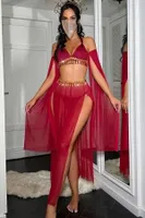 Kırmızı Harem Dansöz Oryantal Kostüm Ruselin 2271 Kırmızı görsel 4