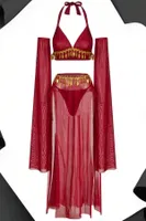 Kırmızı Harem Dansöz Oryantal Kostüm Ruselin 2271 Kırmızı görsel 6