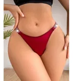 Kırmızı Işıltılı Şeritli Love Taşlı Külot Feel Lady F1016 Kırmızı detay görünüm