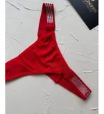Kırmızı Işıltılı Şeritli Love Taşlı Külot Feel Lady F1016 Kırmızı görsel 5