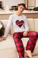 Kırmızı Kareli Erkek Çift Pijama Takımı Bella Notte CP-7557 Kırmızı farklı açı