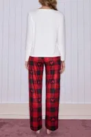 Kırmızı Kareli Kadın Çift Pijama Takımı Bella Notte CP-7555 Kırmızı görsel 6
