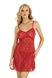 Ahu Lingerie Kırmızı Kısa Tül Gecelik Ahu Primoda 4223