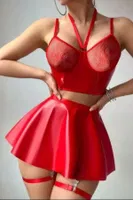 Kırmızı Seksi Lame Kadın Fantezi Elbise Real Passione 21101 Kırmızı farklı açı