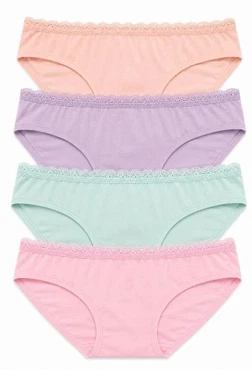 Kız Çocuk Lycralı Desenli+Düz Slip 4lü Paket 4732-H Öztaş 4732-H Öztaş 4732-H