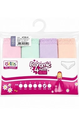 Kız Çocuk Lycralı Desenli+Düz Slip 4lü Paket 4732-H Öztaş 4732-H Öztaş 4732-H - Alternatif Görünüm