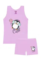 Kız Çocuk Pamuklu Atlet Pembe Penguen Öts 8649 farklı açı
