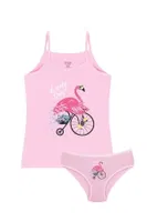 Kız Çocuk Pamuklu Atlet Yeşil Flamingo Öts 8656 farklı açı