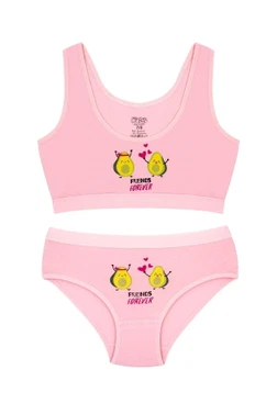 Öts İç Giyim Kız Çocuk Pamuklu Büst Külot Pembe Friends Forever Öts 8805
