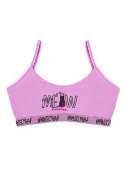 Öts İç Giyim Kız Çocuk Pamuklu Büstiyer Şort Pembe Meow Maksimum Öts 8804