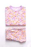 Kız Çocuk Pamuklu Pijama Takımı Kısa Kol Uzun Alt Desenli Geniş ve Rahat Kesim Öts 474004 Renkli-4 görsel 5