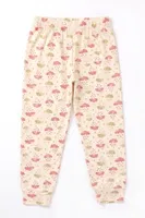 Kız Çocuk Pamuklu Pijama Takımı Kısa Kol Uzun Alt Desenli Geniş ve Rahat Kesim Öts 474005 Renkli-5 farklı açı