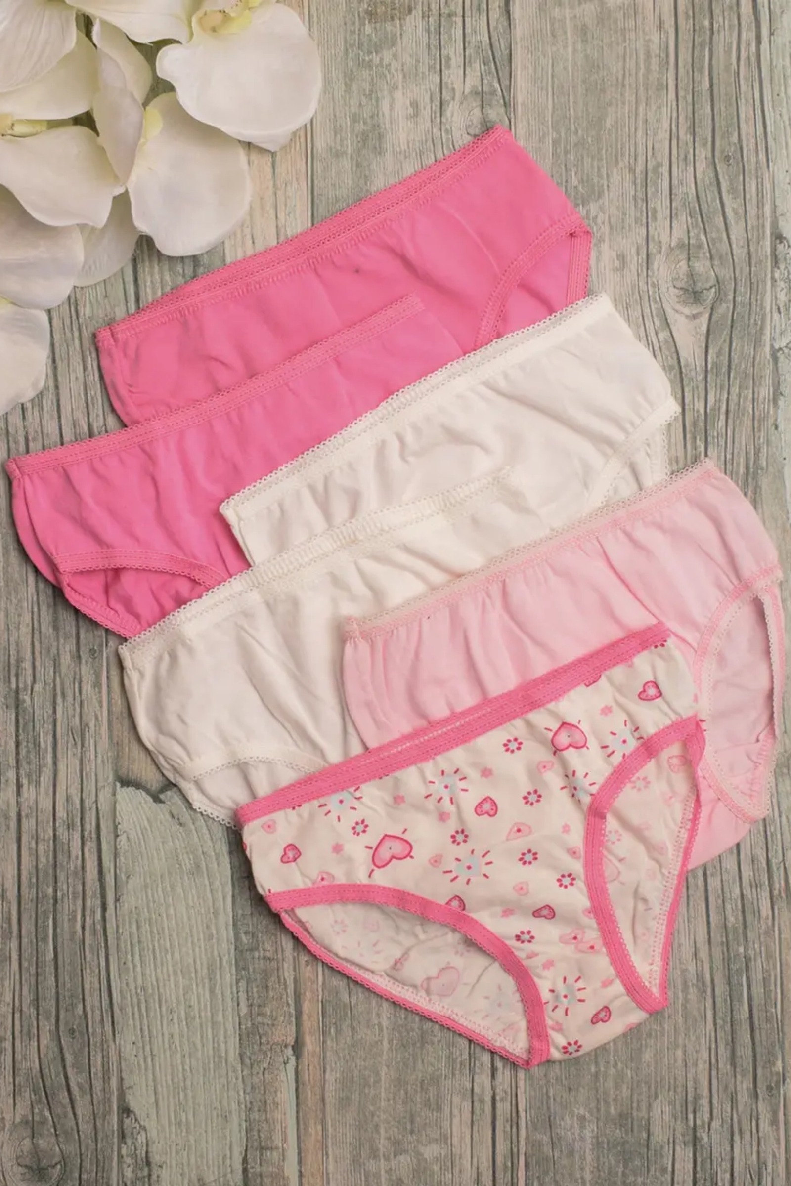Kız Süprem Slip 6 Lı Paket Baskılı ve Düz Öztaş B4150