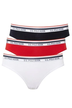 Us. POLO Assn. Klasik Polo Renkli Pamuklu 3'lü Paket Slip Külot Us. POLO Assn. 66466