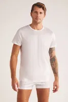 KOM Elite Bisiklet Yaka Pamuk Merserize Erkek T-Shirt Beyaz