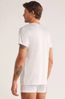 KOM Elite Bisiklet Yaka Pamuk Merserize Erkek T-Shirt Beyaz farklı açı