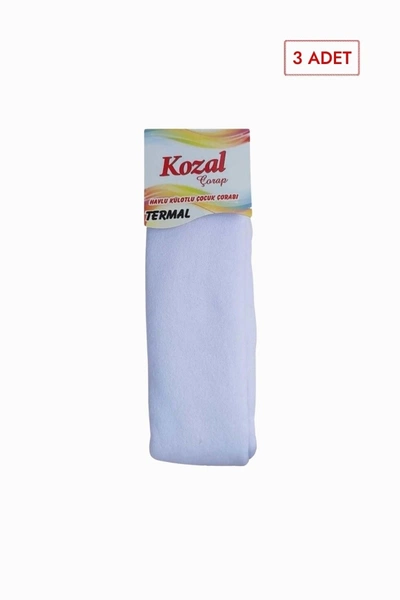 Kozal 3'lü Termal Havlu Çocuk Külotlu Çorap CKOZ01441-1 Beyaz