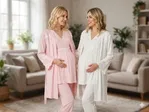 Kruvaze Kadın 3'lü Pijama Takımı Bone Club 6312 detay görünüm