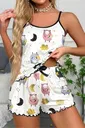 Kuzu Desenli Pembe İp Askılı Yazlık Şort Pijama Takımı Real Passione S-46