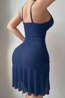 Lacivert Göğüs Dantel ve Büzgü Detaylı fantezi Gecelik Real Passione 4090 Lacivert detay görünüm