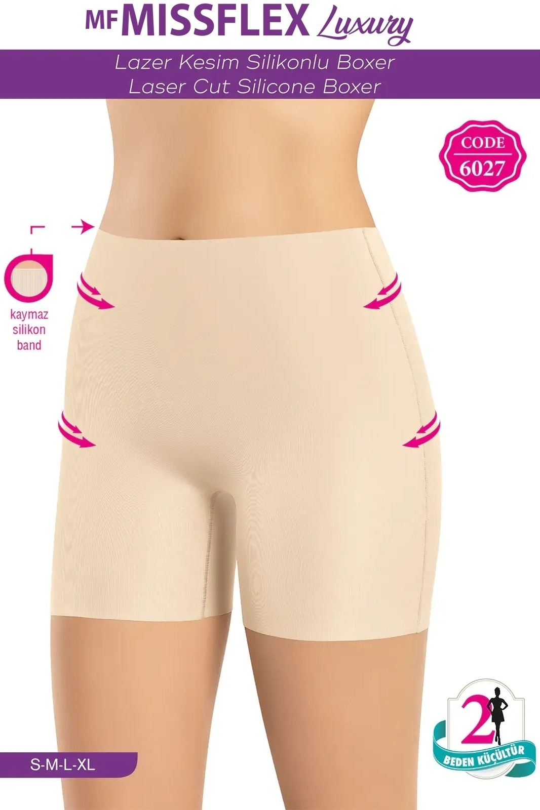 Lazer Kesim Silikonlu Boxer MF Miss Flex 6027