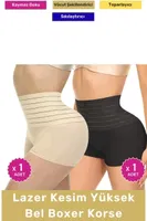 Lazer Kesim Yüksek Bel Boxer Korse Form Angel 3207 Ten farklı açı