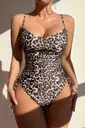 Leopar Desenli Astarlı Yandan Büzgülü Mayo Bella Notte M-9017