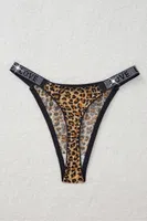 Leopar Fantazi Tanga Şeritli Feel Lady F1067 Kahverengi görsel 5