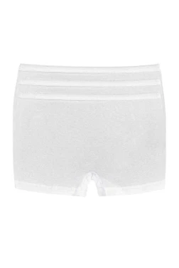 Yıldız Çamaşır Likralı Kadın Boxer Beyaz 3'lü Paket Yıldız 3875