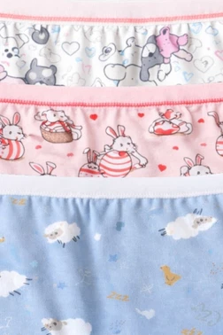 Yıldız Çamaşır Likralı Pamuklu Kız Çocuk Desenli Boxer 3'lü Paket Yıldız 3543 - Alternatif Görünüm