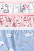 Likralı Pamuklu Kız Çocuk Desenli Boxer 3'lü Paket Yıldız 3543 Beyaz detay görünüm