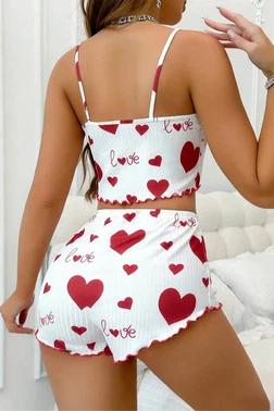 Real Passione Love Beyaz Desenli Örme Şortlu Takım Real Passione S-38 - Alternatif Görünüm