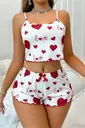 Love Beyaz Desenli Örme Şortlu Takım Real Passione S-38