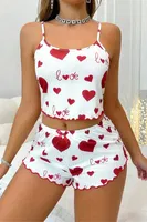 Love Beyaz Desenli Örme Şortlu Takım Real Passione S-38 Beyaz görsel 4