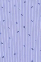 Mavi Çiçek Desenli Belmando Dokuma Uzun Kollu Düğmeli Pijama Takımı Bella Notte 61305 Mavi görsel 5