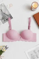 Dikişsiz Balensiz Hafif Destekli Kalp Detay Lazer Kesim Görünmez Sütyen Merry See MSB9975 Pembe Pembe görsel 7