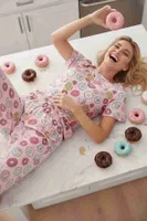 Kısa Kollu Donut Baskılı Kadın Pijama Takımı Merry See MS 4068 Çok Renkli görsel 6