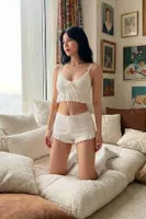 Örme Kumaş Askılı Şortlu Pijama Takımı Beyaz Merry See 4497 Beyaz farklı açı