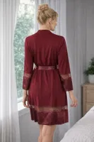 Miorre Dantelli Penye Sabahlık Bordo farklı açı
