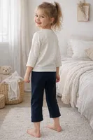 Miorre Kız Çocuk Pijama Takımı - 001-038034 Ekru-Lacivert detay görünüm